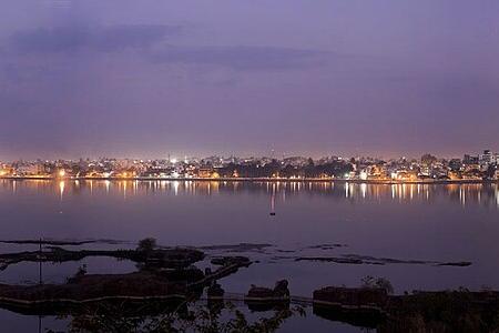 Kolhapur at night from Rankala (Kolhapur, where the college is located)
