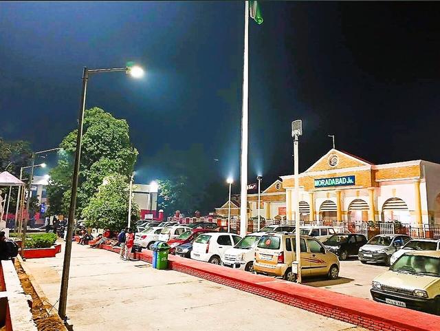 Moradabad Railway Station Night View (Moradabad, where the college is located)