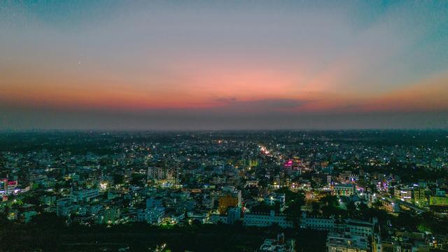 Aerial view of Muzaffarpur (Muzzafarpur, where the college is located)