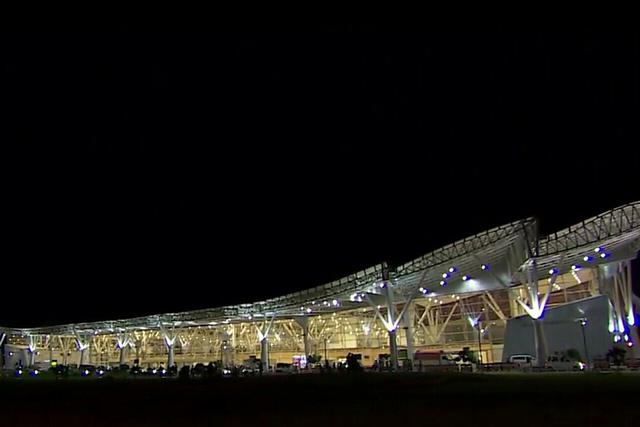 Swami vivekananda Airport terminal Raipur. Night view (Raipur, where the college is located)