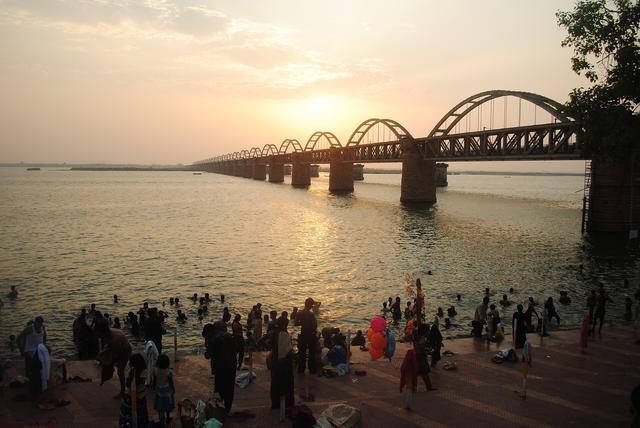 Sunset at Godavri (Rajamahendravaram, where the college is located)