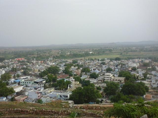 Yadgir town view from fort (Yadgiri, where the college is located)